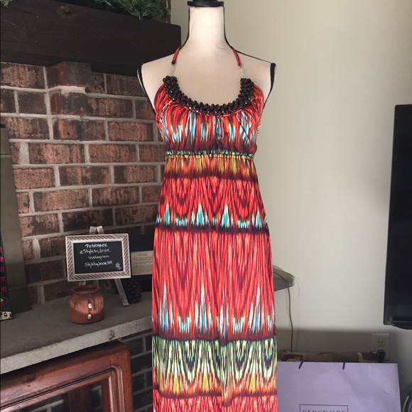 Heart SOUL Colorful Bohemian Maxi Dress, M - Picture 1 of 9